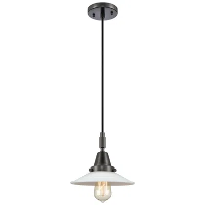 Innovations Lighting Downtown Halophane 9"w Cord Black Pendant W/ Matte White Shade