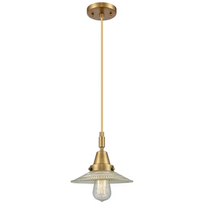 Innovations Lighting Downtown Halophane 9"w Cord Brass Pendant W/ Clear Halophane Shade
