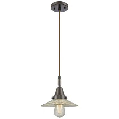 Innovations Lighting Downtown Halophane 9"w Cord Oiled Bronze Pendant W/ Clear Shade