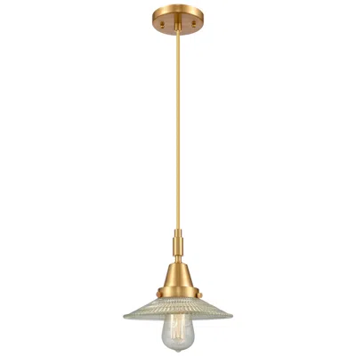 Innovations Lighting Downtown Halophane 9"w Cord Satin Gold Pendant W/ Clear Shade