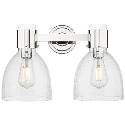 Innovations Lighting Downtown Lawton Bell 16"w 2 Light Nickel Vanity Light W/ Seedy Shade
