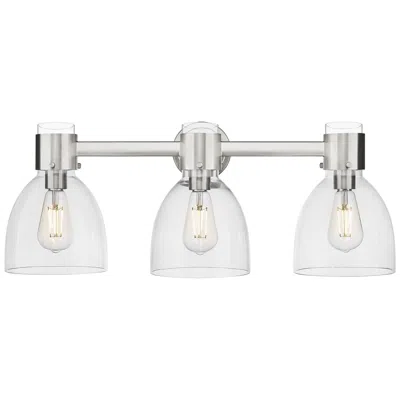 Innovations Lighting Downtown Lawton Bell 24"w Satin Nickel Vanity Light W/ Clear Shade