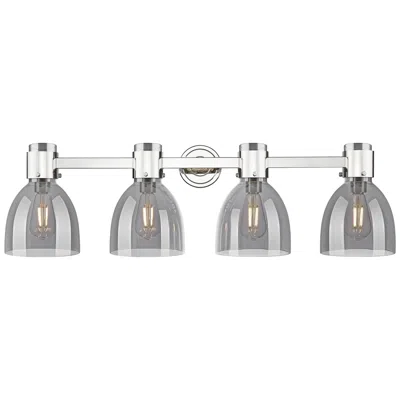Innovations Lighting Downtown Lawton Bell 34"w Nickel Vanity Light W/ Light Smoke Shade
