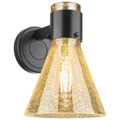 Innovations Lighting Downtown Lawton Cone 9 "h Matte Black Wall Sconce W/ Mercury Shade