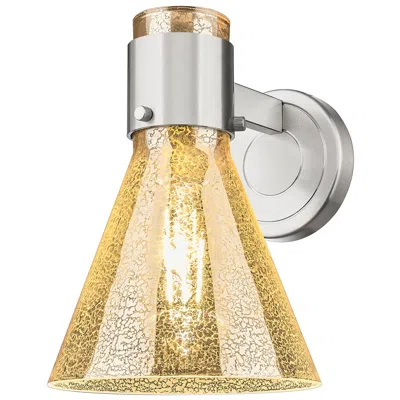 Innovations Lighting Downtown Lawton Cone 9 "h Satin Nickel Wall Sconce W/ Mercury Shade