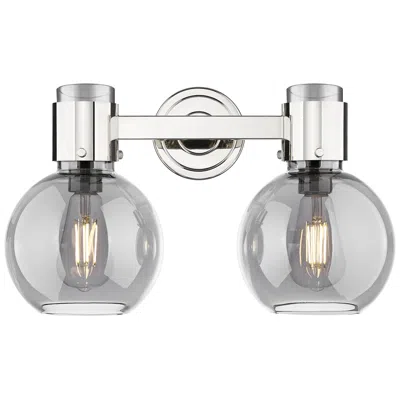 Innovations Lighting Downtown Lawton Sphere 16"w Nickel Vanity Light W/ Light Smoke Shade