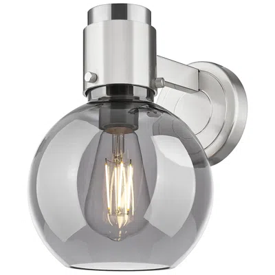 Innovations Lighting Downtown Lawton Sphere 9 "h Satin Nickel Wall Sconce W/ Light Smoke Shade