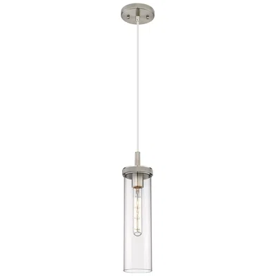 Innovations Lighting Downtown Lincoln 5"w Cord Satin Nickel Pendant W/ Clear Shade