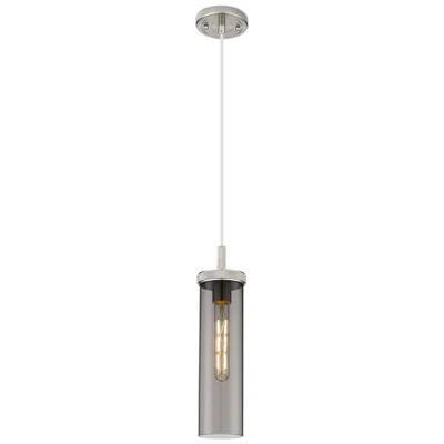 Innovations Lighting Downtown Lincoln 5"w Cord Satin Nickel Pendant W/ Light Smoke Shade