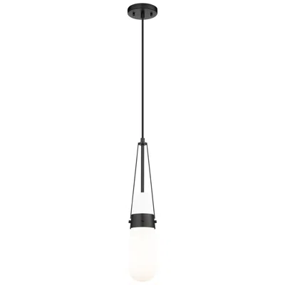Innovations Lighting Downtown Milan 4"w Cord Matte Black Pendant W/ Glossy White Shade