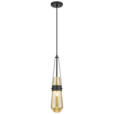 Innovations Lighting Downtown Milan 4"w Cord Matte Black Pendant W/ Mercury Shade