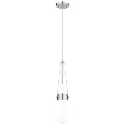 Innovations Lighting Downtown Milan 4"w Cord Satin Nickel Pendant W/ Glossy White Shade