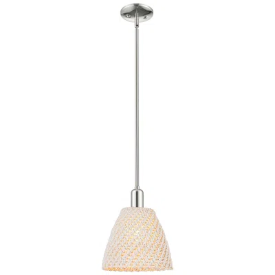 Innovations Lighting Downtown Natural Ballston Dome 9"w Nickel Pendant W/ Natural Shade