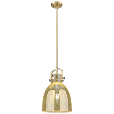 Innovations Lighting Downtown Newton Bell 10"w Brushed Brass Arch Pendant W/ Mercury Shade
