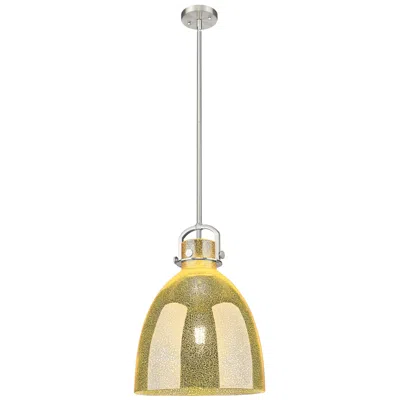 Innovations Lighting Downtown Newton Bell 14"w Satin Nickel Arch Pendant W/ Mercury Shade