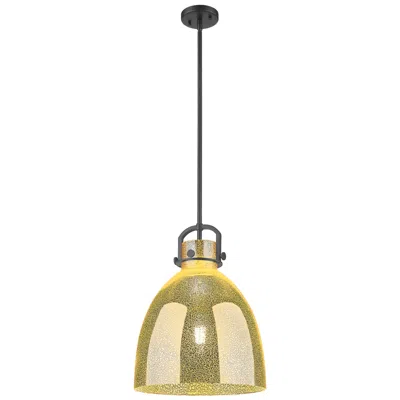 Innovations Lighting Downtown Newton Bell 14"w Stem Black Arched Pendant W/ Mercury Shade