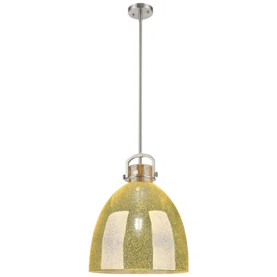 Innovations Lighting Downtown Newton Bell 16"w Satin Nickel Arch Pendant W/ Mercury Shade
