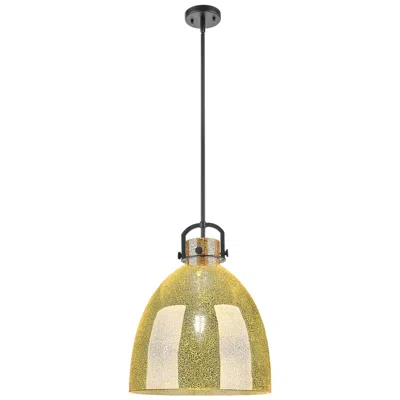 Innovations Lighting Downtown Newton Bell 16"w Stem Black Arched Pendant W/ Mercury Shade