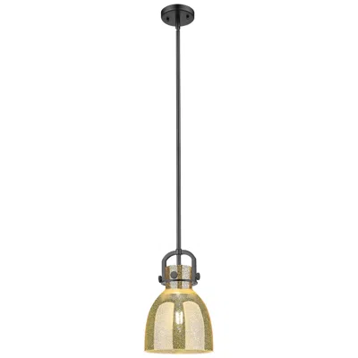 Innovations Lighting Downtown Newton Bell 8"w Black Arch Mini Pendant W/ Mercury Shade