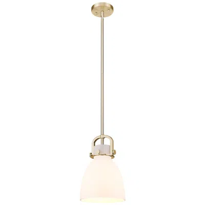 Innovations Lighting Downtown Newton Bell 8"w Bronze Arch Frame Mini Pendant W/ White Shade