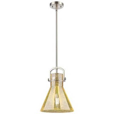 Innovations Lighting Downtown Newton Cone 10"w Satin Nickel Arch Pendant W/ Mercury Shade