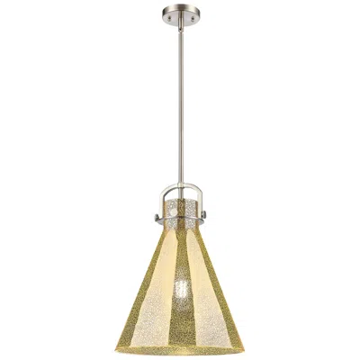 Innovations Lighting Downtown Newton Cone 14"w Satin Nickel Arch Pendant W/ Mercury Shade