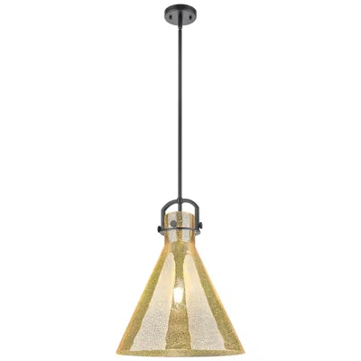 Innovations Lighting Downtown Newton Cone 16"w Stem Black Arched Pendant W/ Mercury Shade