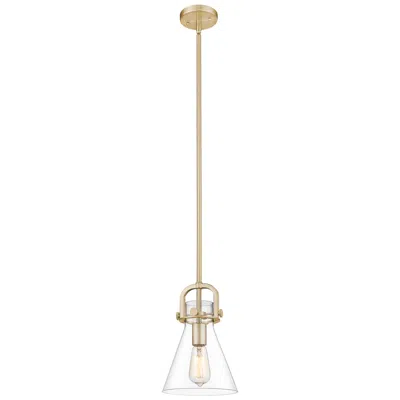 Innovations Lighting Downtown Newton Cone 8"w Bronze Arch Frame Mini Pendant W/ Clear Shade