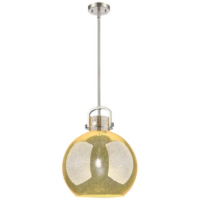 Innovations Lighting Downtown Newton Sphere 14"w Satin Nickel Arch Pendant W/ Mercury Shade