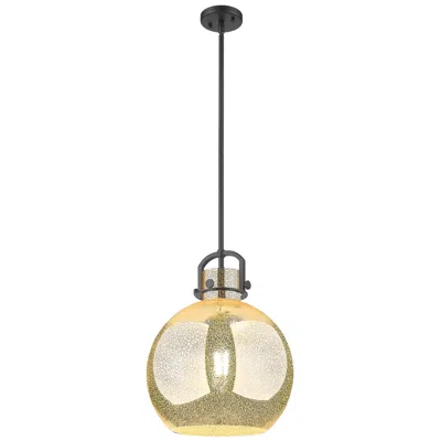 Innovations Lighting Downtown Newton Sphere 14"w Stem Black Arched Pendant W/ Mercury Shade