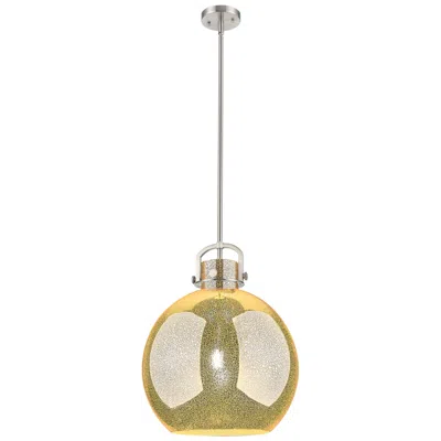 Innovations Lighting Downtown Newton Sphere 16"w Satin Nickel Arch Pendant W/ Mercury Shade