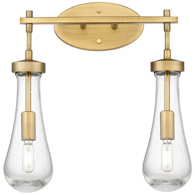 Innovations Lighting Downtown Owego 16"w 2 Light Brass Vanity Light W/ Seedy Shade