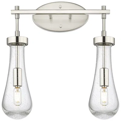 Innovations Lighting Downtown Owego 16"w 2 Light Satin Nickel Vanity Light W/ Seedy Shade