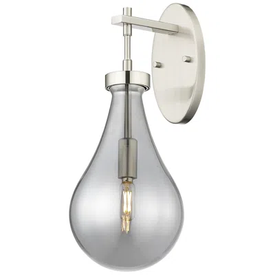 Innovations Lighting Downtown Owego 18 "h Satin Nickel Wall Sconce W/ Light Smoke Shade