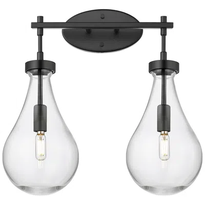 Innovations Lighting Downtown Owego 18"w 2 Light Black Vanity Light W/ Clear Shade