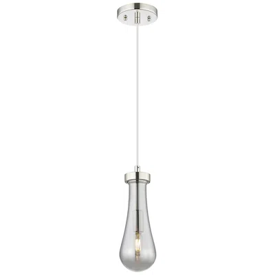 Innovations Lighting Downtown Owego 5"w Cord Polished Nickel Pendant W/ Light Smoke Shade