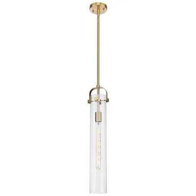 Innovations Lighting Downtown Pilaster 5"w Stem Champagne Bronze Pendant W/ Clear Shade