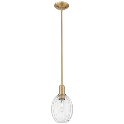 Innovations Lighting Downtown Preston 6"w Brushed Brass Mini Pendant W/ Clear Bell Shade In Gold