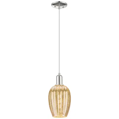 Innovations Lighting Downtown Preston 6"w Cord Nickel Mini Pendant W/ Mercury Flute Shade