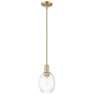 Innovations Lighting Downtown Preston 6"w Stem Bronze Mini Pendant W/ Clear Bell Shade In Gold