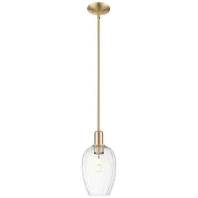 Innovations Lighting Downtown Preston 6"w Stem Bronze Mini Pendant W/ Clear Flute Shade