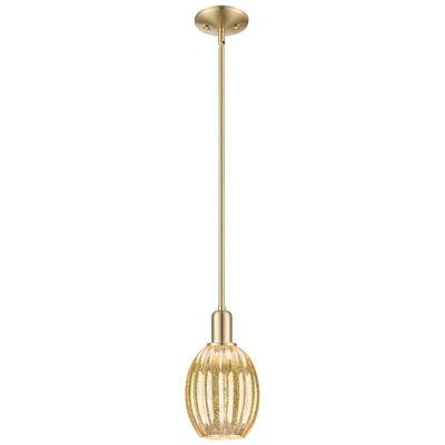 Innovations Lighting Downtown Preston 6"w Stem Bronze Mini Pendant W/ Mercury Bell Shade In Gold