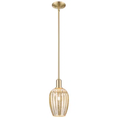 Innovations Lighting Downtown Preston 6"w Stem Bronze Mini Pendant W/ Mercury Flute Shade