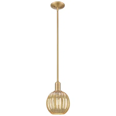 Innovations Lighting Downtown Preston 7"w Brushed Brass Mini Pendant W/ Mercury Globe Shade