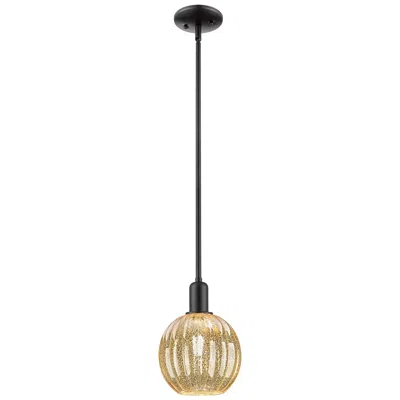 Innovations Lighting Downtown Preston 7"w Cord Black Mini Pendant W/ Mercury Globe Shade