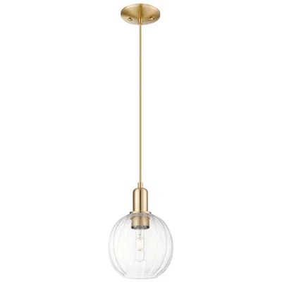 Innovations Lighting Downtown Preston 7"w Cord Bronze Mini Pendant W/ Clear Globe Shade