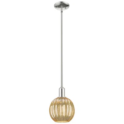 Innovations Lighting Downtown Preston 7"w Nickel Mini Pendant W/ Mercury Globe Shade