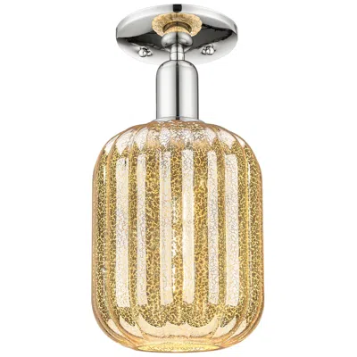 Innovations Lighting Downtown Preston 7"w Nickel Semi Flush Mount W/ Mercury Jar Shade