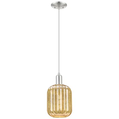 Innovations Lighting Downtown Preston 7"w Satin Nickel Mini Pendant W/ Mercury Jar Shade