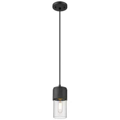 Innovations Lighting Downtown Urban Bolivar 5  "w Cord Matte Black Pendant With Clear Shade